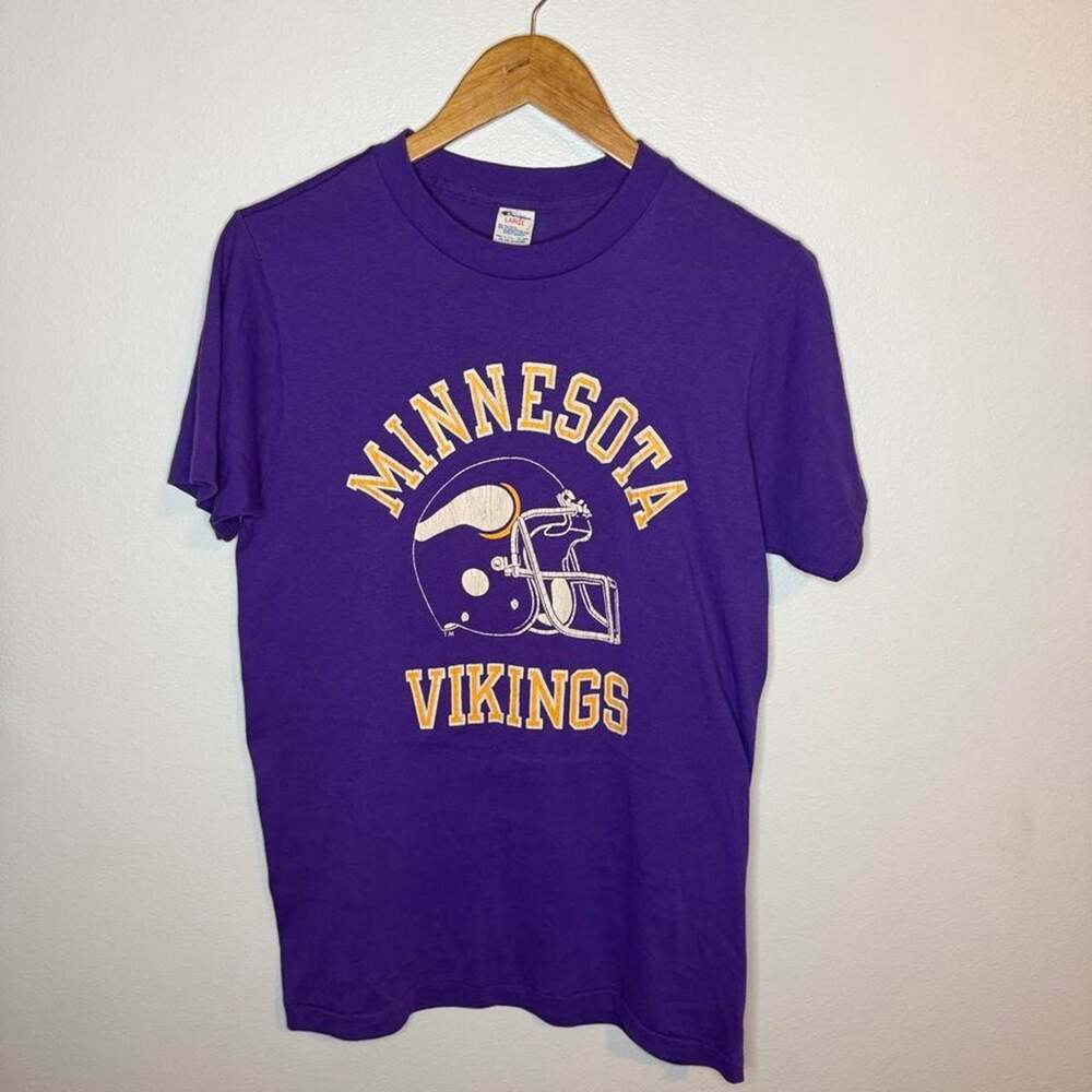 Vintage 1980s Champion Minnesota Vikings NFL Football T-Shirt Size Large